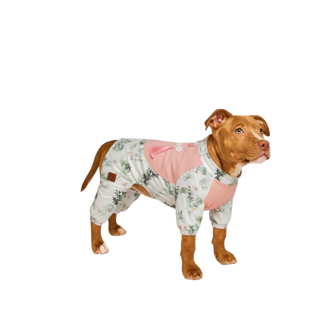 it-dogs スプリングドレスＭ Asahi Jumper | Floral Dog Jumpsuit with Tassel | Elegant Pet