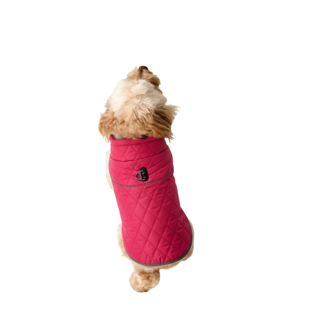 Alaska | Pink Quilted Dog Jacket | Fleece-Lined Water-Resistant