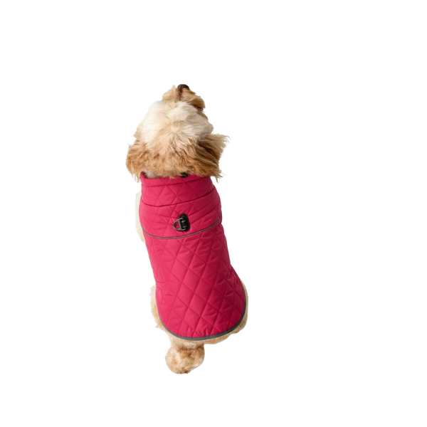 Alaska | Pink Quilted Dog Jacket | Fleece-Lined Water-Resistant